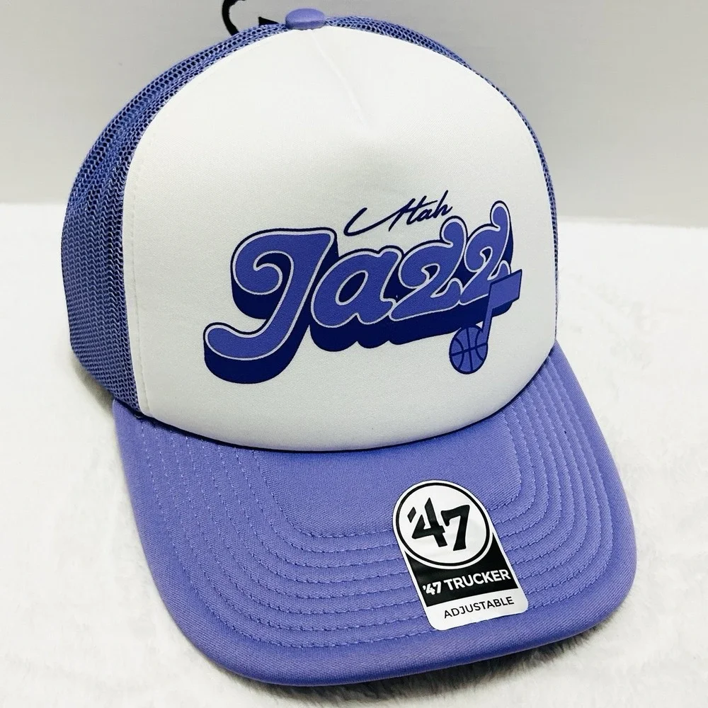 '47 Brand Utah Jazz Luminance‎ A-Frame Trucker Hat Cap Adjustable Snap Purple